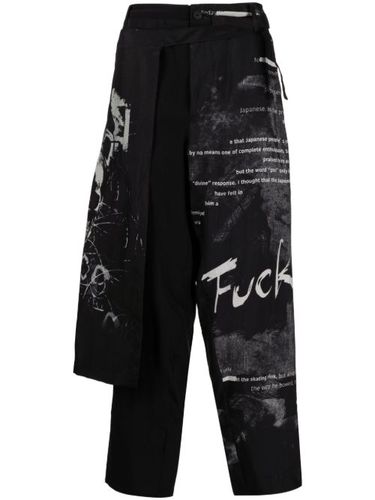 Pantalon droit à empiècements contrastants - Yohji Yamamoto - Modalova