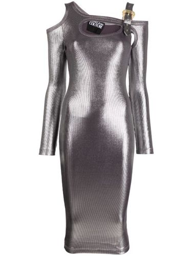 Robe métallisée à coupe mi-longue - Versace Jeans Couture - Modalova