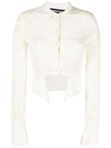 Cardigan en maille ajourée à empiècements - ANDREĀDAMO - Modalova
