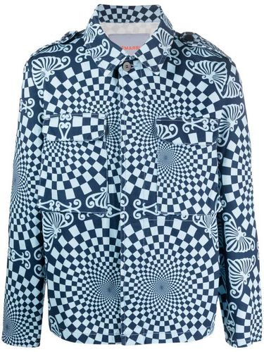 Chemise en coton à motif géométrique - BLUEMARBLE - Modalova