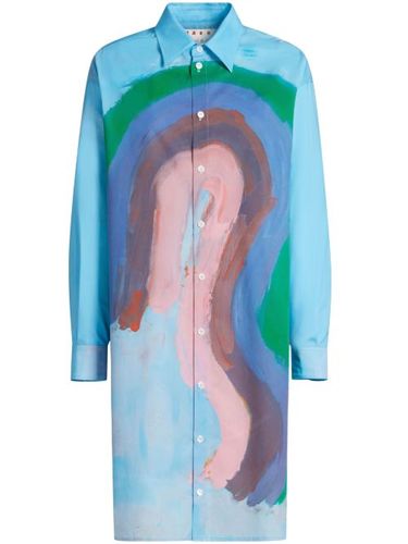 Robe-chemise à effet taches de peinture - Marni - Modalova