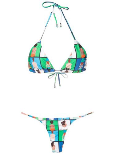 Pièce bikini à imprimé graphique - Amir Slama - Modalova