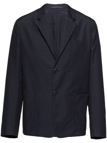Blazer en coton à patch logo - Prada - Modalova