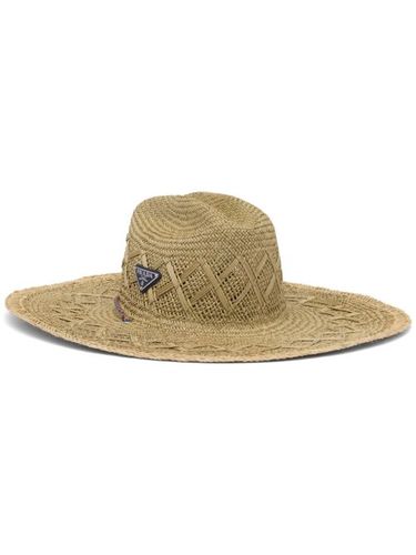Chapeau tressé à plaque logo - Prada - Modalova
