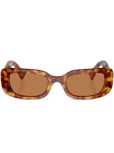 Lunettes de soleil rectangulaires à effet écailles de tortue - Miu Miu Eyewear - Modalova
