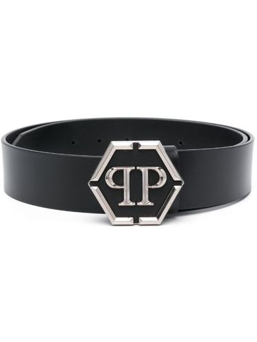 Ceinture en cuir à plaque logo - Philipp Plein - Modalova