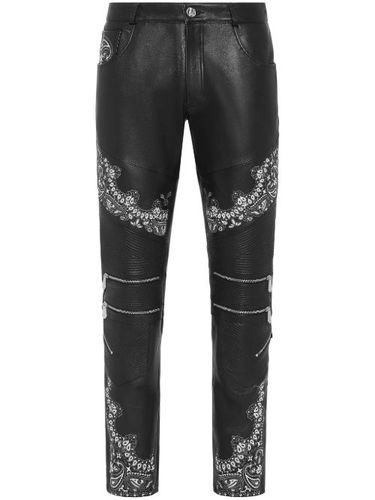 Pantalon slim en cuir - Philipp Plein - Modalova
