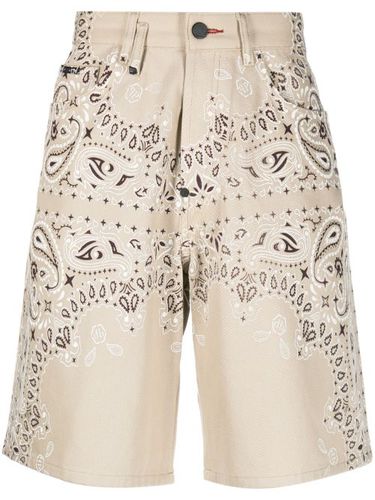 Short en jean à imprimé bandana - Philipp Plein - Modalova