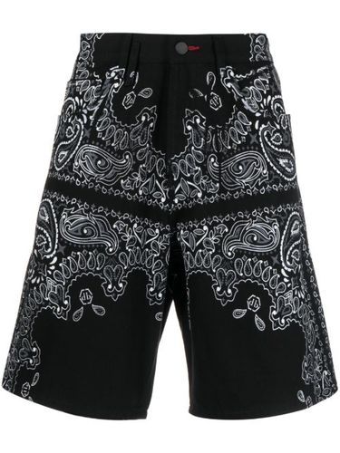 Short en jean à imprimé bandana - Philipp Plein - Modalova