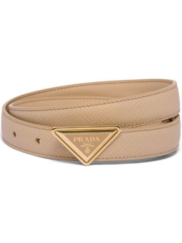 Ceinture en cuir à plaque logo - Prada - Modalova