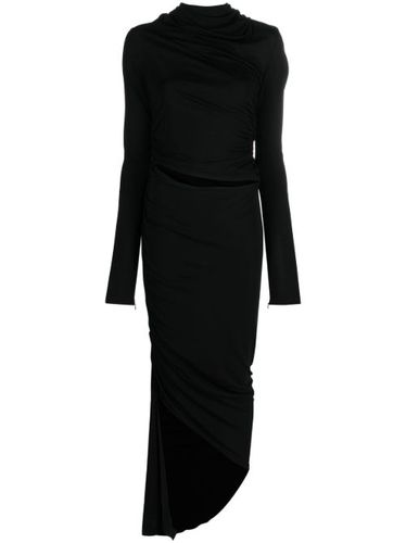 Robe mi-longue drapée à design asymétrique - ANDREĀDAMO - Modalova