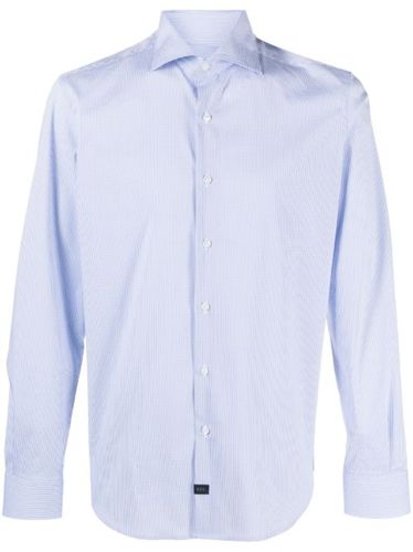 Chemise boutonnée à col italien - Fay - Modalova
