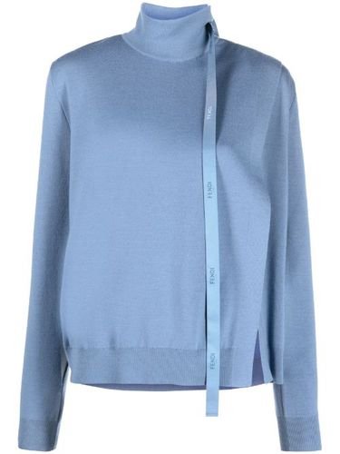 FENDI pull en laine à logo - Bleu - FENDI - Modalova