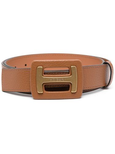 Ceinture en cuir à plaque logo - Hogan - Modalova