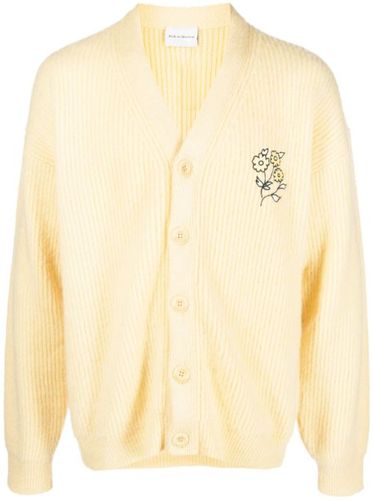 Cardigan nervuré à fleurs brodées - Drôle De Monsieur - Modalova