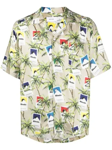 Chemise en soie à imprimé graphique - RHUDE - Modalova