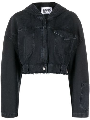 Veste crop en jean à capuche - MOSCHINO JEANS - Modalova