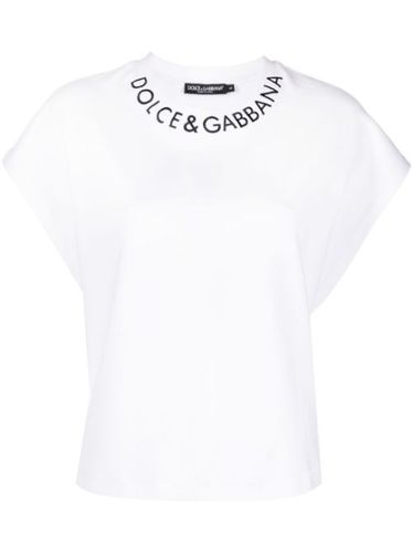 T-shirt à logo brodé - Dolce & Gabbana - Modalova