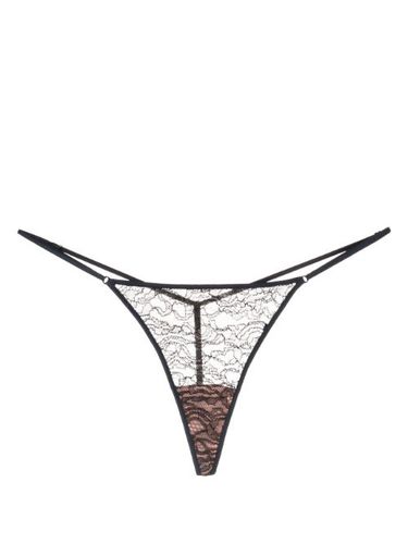 Sheer lace-detail G-string briefs - Kiki de Montparnasse - Modalova