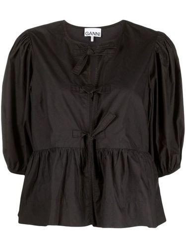 Blouse péplum à manches bouffantes - GANNI - Modalova