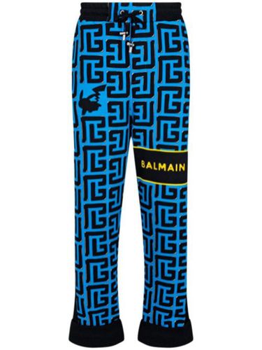 Pantalon de jogging en coton à imprimé monogrammé - Balmain - Modalova