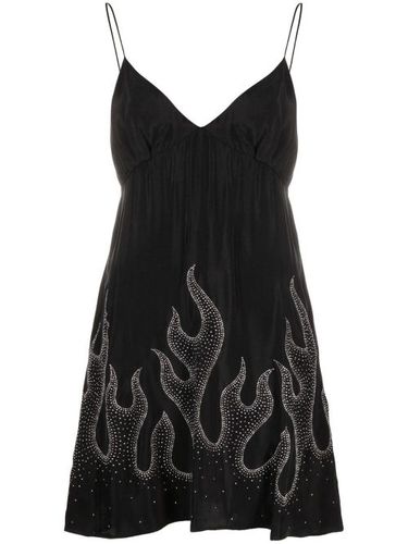 Robe courte à imprimé flamme - Palm Angels - Modalova