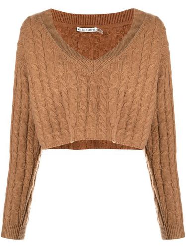 Pull Ayden crop en maille torsadée - alice + olivia - Modalova