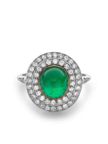 Bague Target en platine sertie d'émeraudes et de diamants (1901-1910) - Pragnell Vintage - Modalova