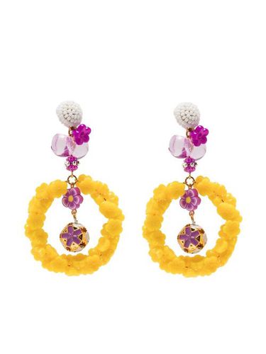 Boucles d'oreilles pendantes à fleur appliquées - Amir Slama - Modalova