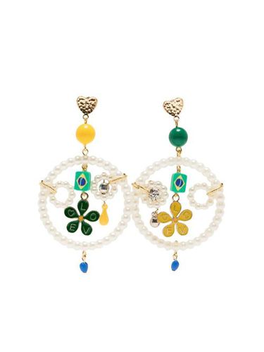 Boucles d'oreilles serties de perles artificielles - Amir Slama - Modalova