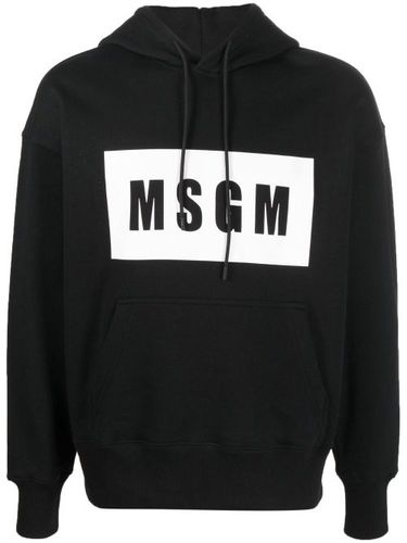 Hoodie en coton à logo imprimé - MSGM - Modalova