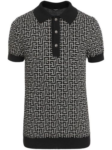 Polo à motif PB en jacquard - Balmain - Modalova