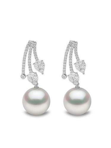 Boucles d'oreilles Starlight en or blanc 18ct serties de perles des mers du sud et de diamants - Yoko London - Modalova