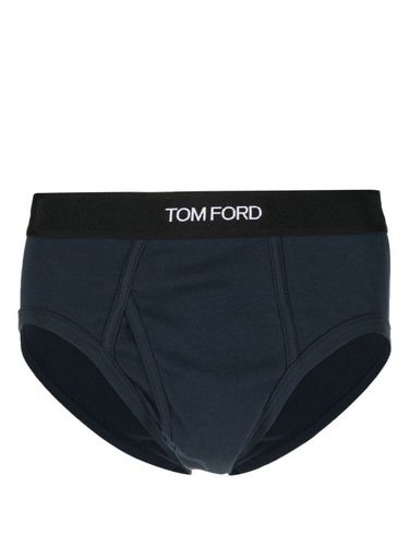 TOM FORD slip à taille logo - Bleu - TOM FORD - Modalova