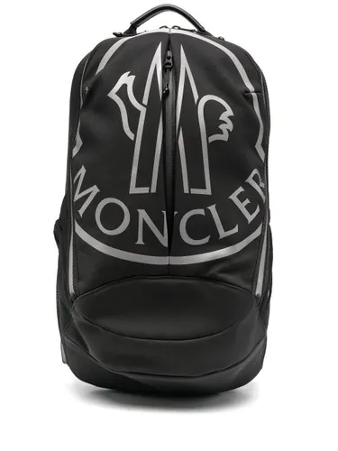 Sac à dos en cuir à logo imprimé - Moncler - Modalova