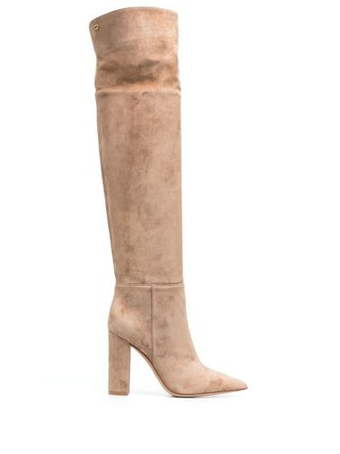 Bottes en daim à bout pointu 105 mm - Gianvito Rossi - Modalova