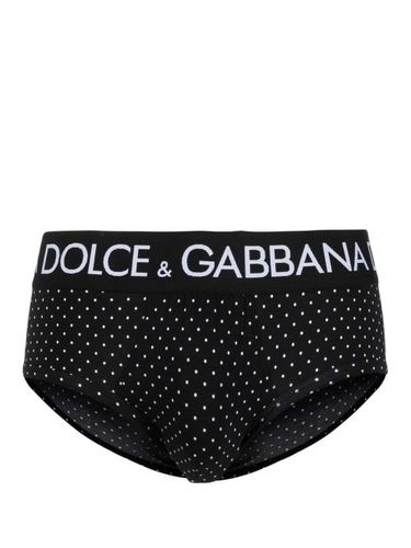 Slip imprimé à taille à logo - Dolce & Gabbana - Modalova