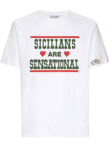 T-shirt en coton à imprimé graphique - Dolce & Gabbana - Modalova
