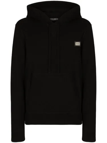 Hoodie en cachemire mélangé à logo - Dolce & Gabbana - Modalova