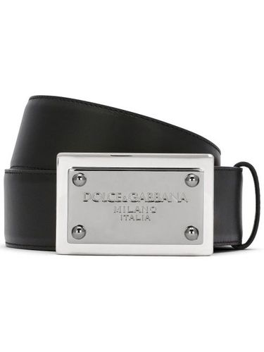 Ceinture en cuir à boucle logo - Dolce & Gabbana - Modalova
