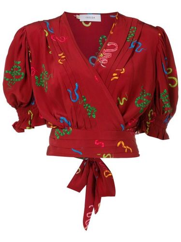 Blouse cache-cœur à imprimé Lena - Isolda - Modalova