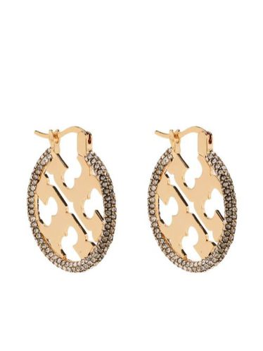 Boucles d'oreille rondes à logo - Tory Burch - Modalova