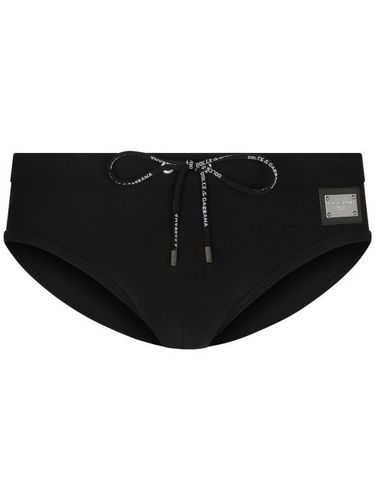 Slip de bain à taille à logo - Dolce & Gabbana - Modalova