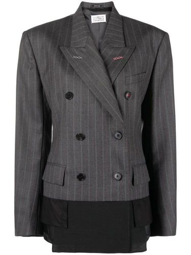 Blazer rayé Spliced en laine - Maison Margiela - Modalova