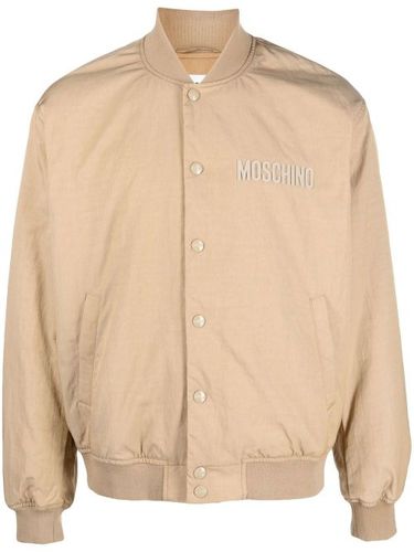 Veste bomber à logo brodé - Moschino - Modalova