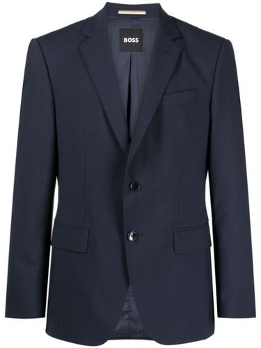 Blazer boutonné à revers crantés - BOSS - Modalova