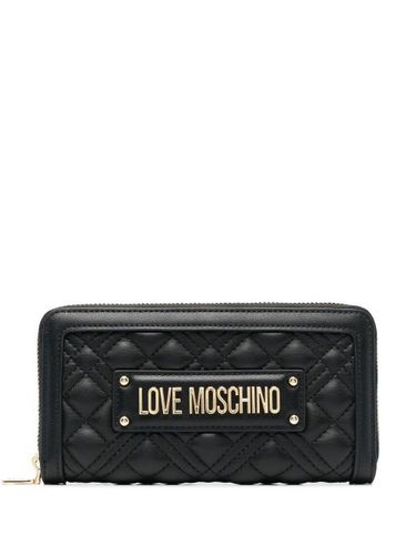 Porte-monnaie matelassé à plaque logo - Love Moschino - Modalova