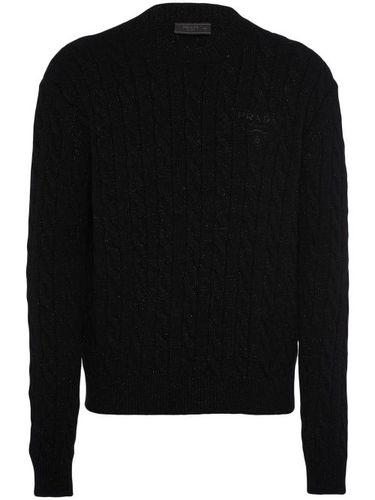 Pull en maille torsadée à logo brodé - Prada - Modalova