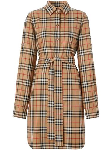 Robe-chemise nouée à motif Vintage Check - Burberry - Modalova