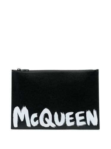 Pochette en cuir à logo imprimé - Alexander McQueen - Modalova